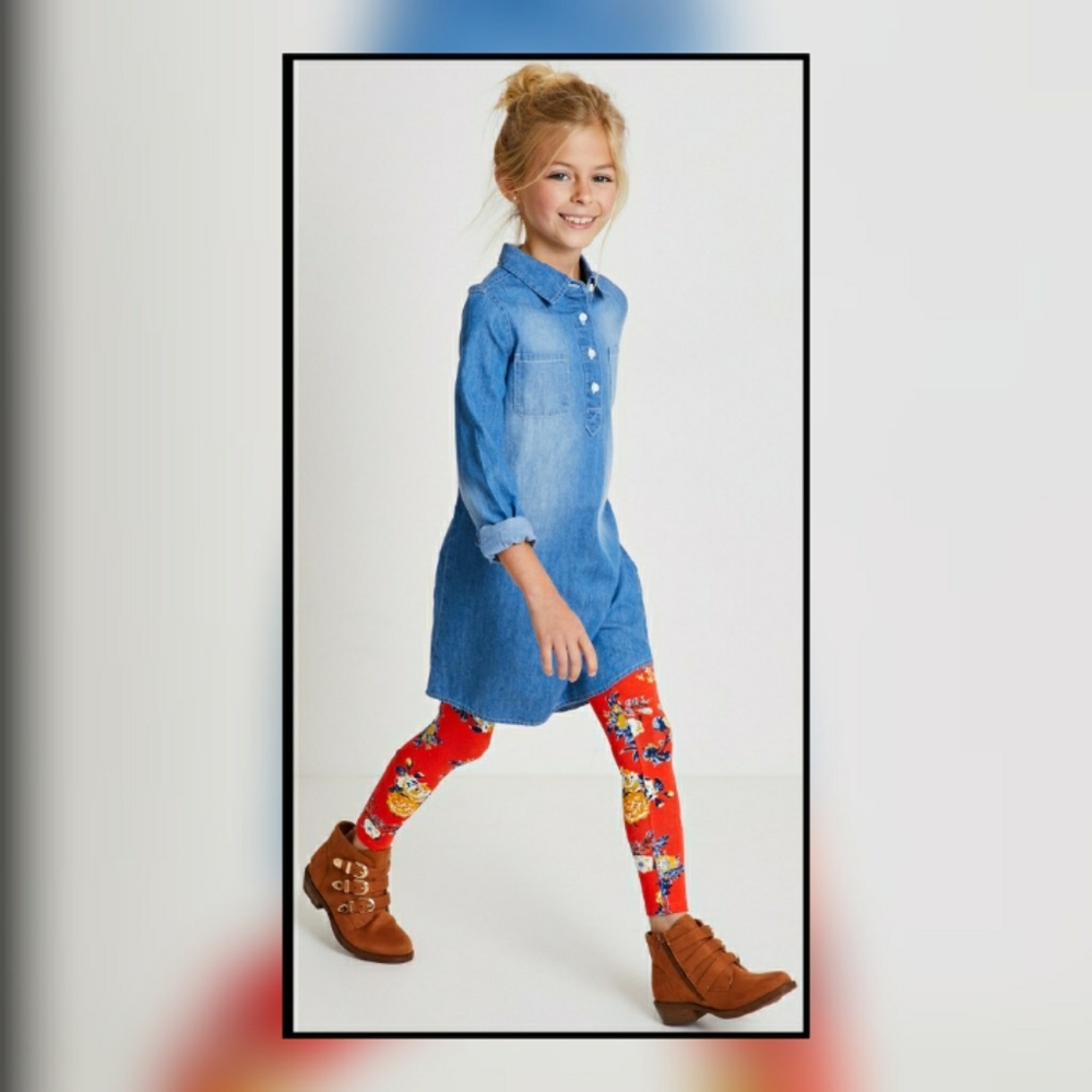 Fabkids- Girl's Chambray Shirt Dress